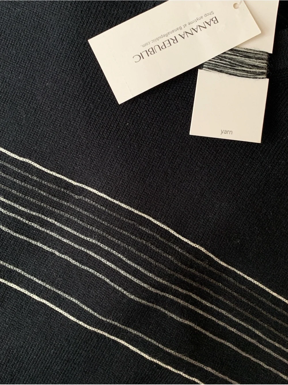 Banana Republic Black V-Neck Men's Shirt with  Stripes